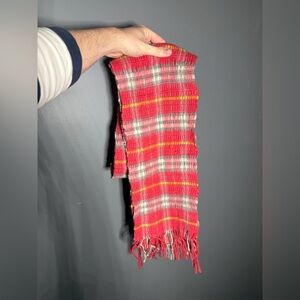 Burberry Cashmere Wool Blend Plaid Print Scarf